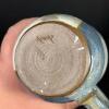Studio Pottery Mug Signed Aswad Blue and Cream Glaze - 6
