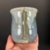 Studio Pottery Mug Signed Aswad Blue and Cream Glaze - 7