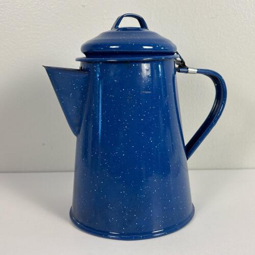 Blue Enamelware Coffee Pot