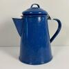 Vintage Blue Speckled Enamelware Coffee Pot