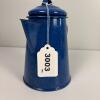 Vintage Blue Speckled Enamelware Coffee Pot - 8