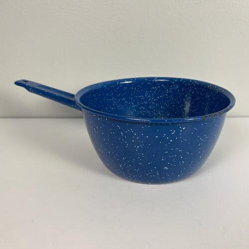 Blue Speckled Enamelware Saucepan