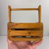 Small Vintage Wooden Slat Basket - 5