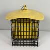 Yellow Metal Hanging Suet Bird Feeder