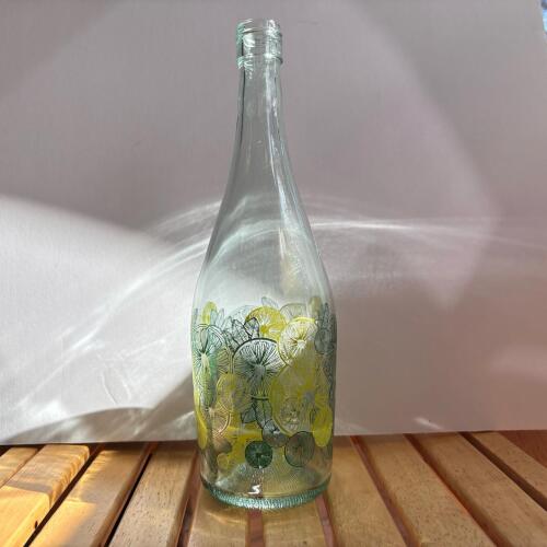 Decorative Glass Bottle with Citrus Motif