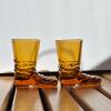 Amber Boot Shaped Glass Shot Glasses with Star Mark - 2