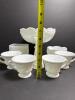 Milk Glass Serving Pieces in Grape and Scalloped Motif - 2