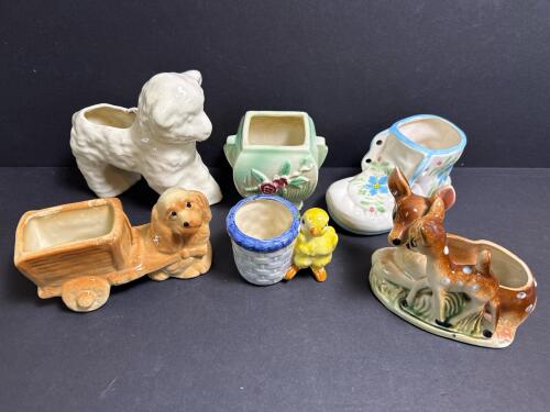 Vintage Ceramic Animal Planters and Vases