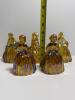 Amber Iridescent Glass Lady Figurines in Victorian-Style Dress - 2