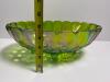 Footed Green Iridescent Glass Fruit Bowl - 2