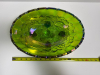 Footed Green Iridescent Glass Fruit Bowl - 3