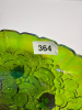 Footed Green Iridescent Glass Fruit Bowl - 5