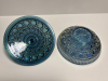 Blue Iridescent Pressed Glass Covered Candy Dish - 3