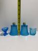Blue Hobnail-Style Glassware Pieces - 2