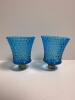 Blue Hobnail-Style Glassware Pieces - 3