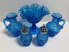 Kanawha Blue Hobnail Glassware Assortment