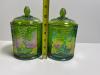 Carnival Glass Covered Canisters With Grape and Leaf Motif - 2