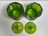 Carnival Glass Covered Canisters With Grape and Leaf Motif - 3