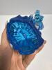 Pair of Iridescent Blue Glass Lady Figurines - 3