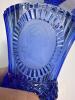 Cobalt Blue Glass Goblets and Creamer with Washington Motif - 3