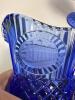 Cobalt Blue Glass Goblets and Creamer with Washington Motif - 4