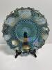 Carnival Glass Bowl With Geometric Pattern