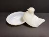 Milk Glass Hen on Nest Covered Dish