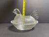 Clear Pressed Glass Hen on Nest Covered Dish - 3