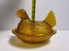 Amber Glass Hen on Nest Dish in the Manner of Early American Pressed Glass - 3