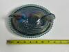 Iridescent Blue Glass Covered Hen Dish in Victorian-Style - 2