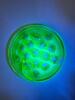 Vaseline Uranium Glass Flower Frog Depression-Era - 2