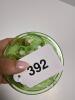 Vaseline Uranium Glass Flower Frog Depression-Era - 7