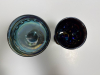 Iridescent Glass Compote and Goblet in Carnival Glass Style - 3