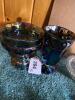 Iridescent Glass Compote and Goblet in Carnival Glass Style - 4