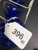 Pair of Blue Glass Hanging Wall Vases with Metal Holders - 5