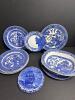Assorted Blue and White Transferware Plates and Dishes