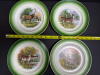 Buffalo Pottery Deer Scene Plates Green Rim Set - 2