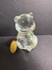 Fenton Handmade Glass Bear Paperweight with Uranium Heart Accent