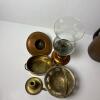 Assorted Metalware with Pitchers, Candle Holders and Basket - 2