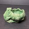 Presumed McCoy Green Glazed Frog and Lily Pad Planter