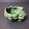 Presumed McCoy Green Glazed Frog and Lily Pad Planter - 3