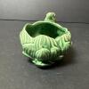 Presumed McCoy Green Glazed Frog and Lily Pad Planter - 5