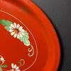 Red Floral Decorative Metal Tray - 2