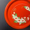 Red Floral Decorative Metal Tray - 3