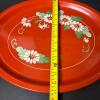 Red Floral Decorative Metal Tray - 6