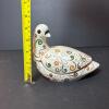 Lidded Ceramic Bird Box With Swirl Pattern - 8