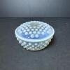 Opalescent Glass Hobnail-Style Covered Dish