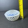 Opalescent Glass Hobnail-Style Covered Dish - 6