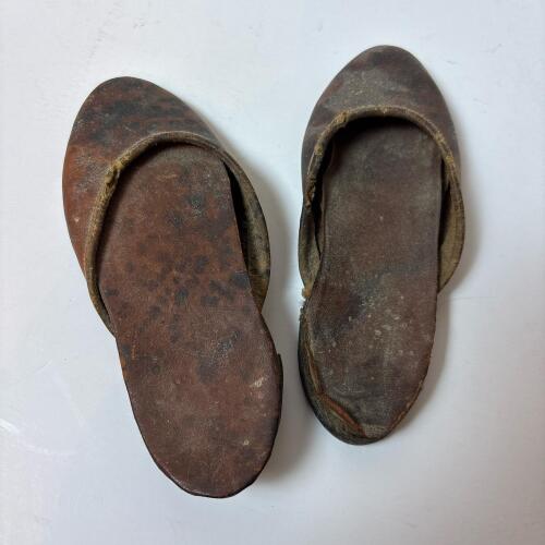 Pair of Vintage Child Sized Leather Slippers