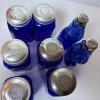 Eight Cobalt Blue Glass Salt and Pepper Shakers Including Figural Pair - 8
